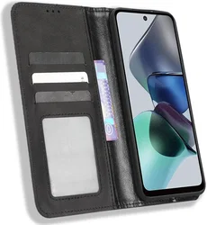 Motorola Moto G13 / G23 Vintage Portemonnee Hoesje Zwart afbeelding