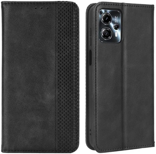 Motorola Moto G13 / G23 Vintage Portemonnee Hoesje Zwart afbeelding 2