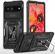 Google Pixel 7a Hoesje met Camera Slider en Kickstand Ring Zwart