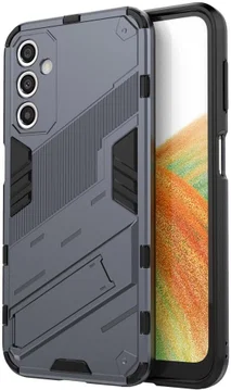 Samsung Galaxy A24 Hoesje Shockproof Kickstand Back Cover Blauw