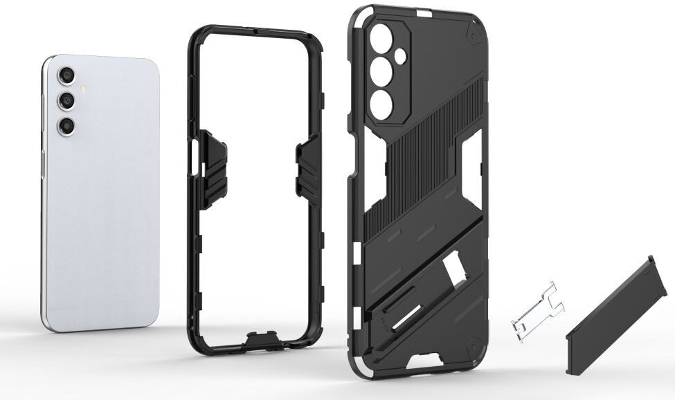 Samsung Galaxy A24 Hoesje Shockproof Kickstand Back Cover Blauw afbeelding 4