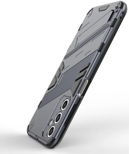 Samsung Galaxy A24 Hoesje Shockproof Kickstand Back Cover Blauw afbeelding 5