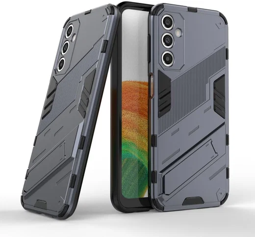 Samsung Galaxy A24 Hoesje Shockproof Kickstand Back Cover Blauw afbeelding 6