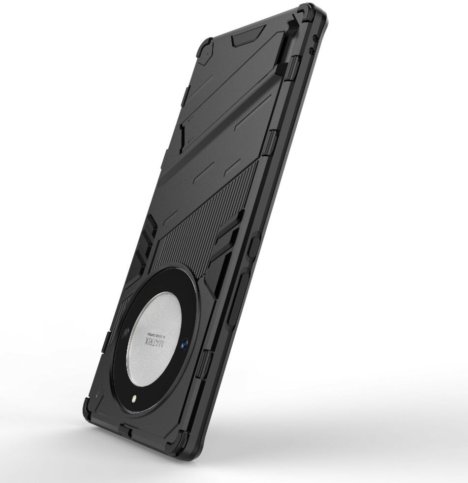 Honor Magic5 Lite Hoesje Shockproof Kickstand Back Cover Zwart afbeelding 5