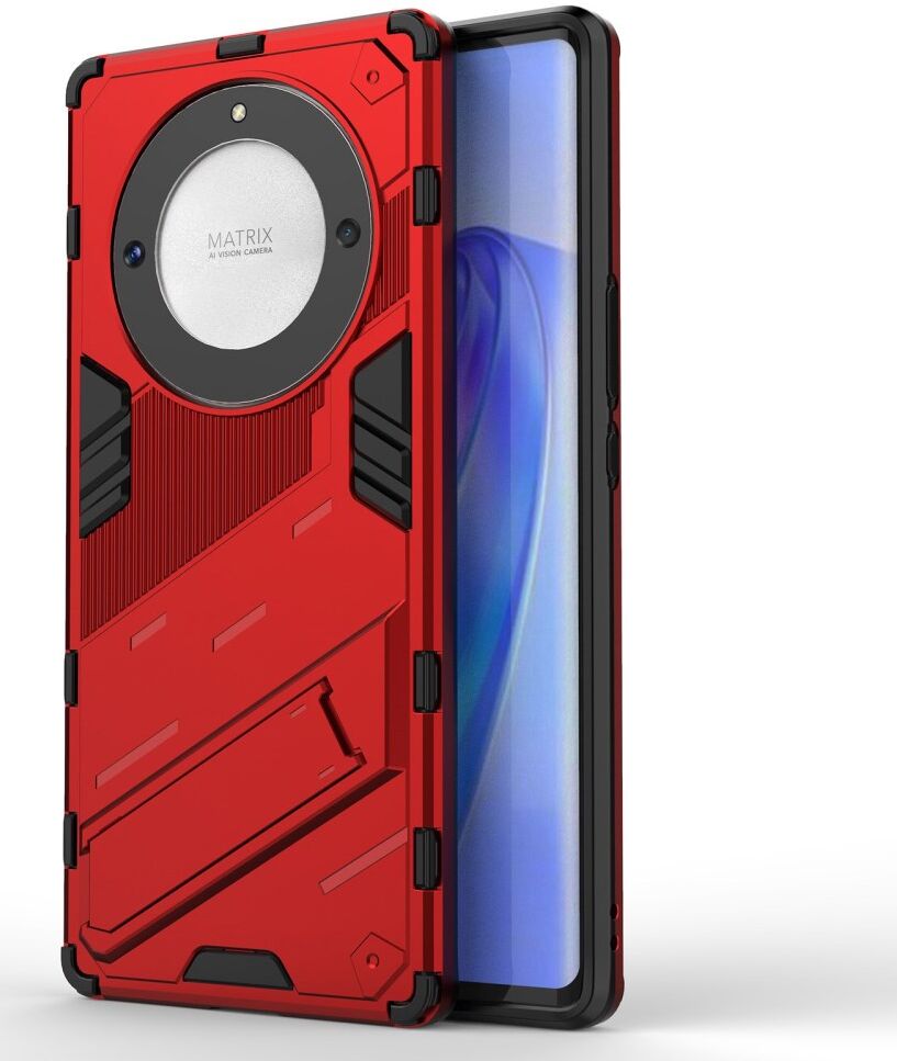 Honor Magic5 Lite Hoesje Shockproof Kickstand Back Cover Rood afbeelding 1
