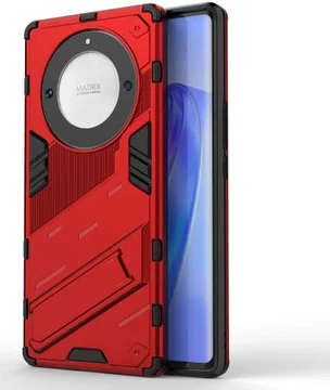 Honor Magic5 Lite Hoesje Shockproof Kickstand Back Cover Rood