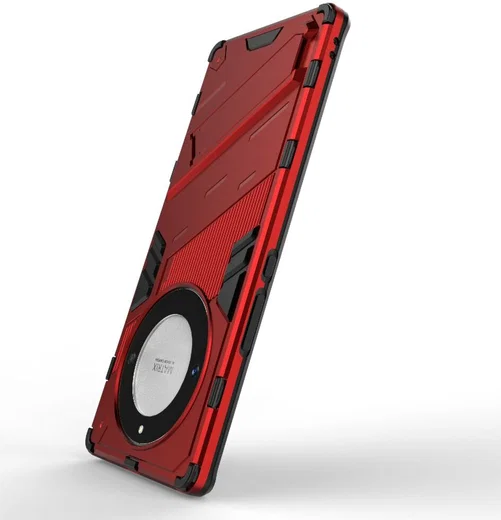 Honor Magic5 Lite Hoesje Shockproof Kickstand Back Cover Rood afbeelding 5