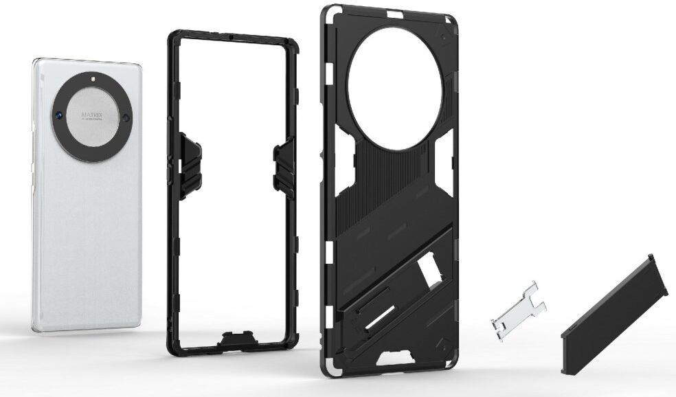 Honor Magic5 Lite Hoesje Shockproof Kickstand Back Cover Rood afbeelding 6