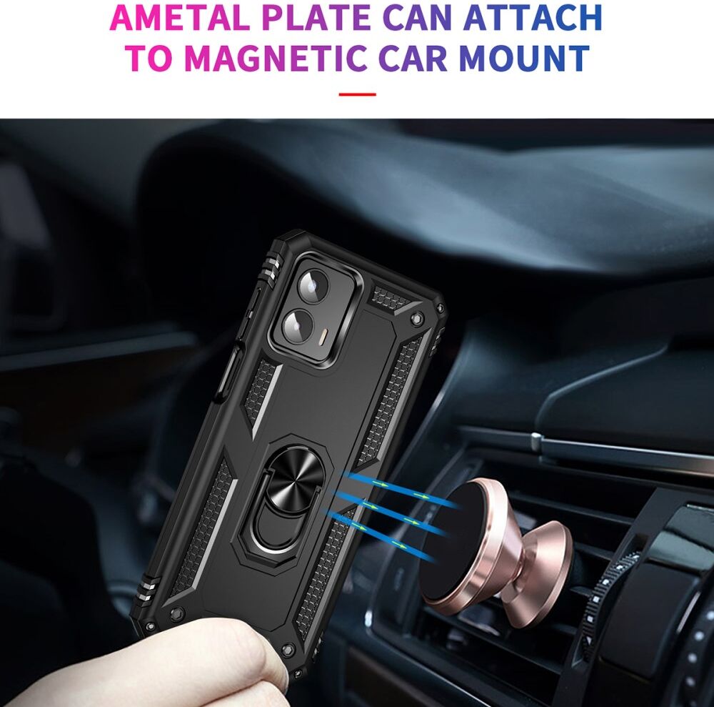 Motorola Moto G 5G (2023) Hoesje met Magnetische Kickstand Ring Zwart afbeelding 3