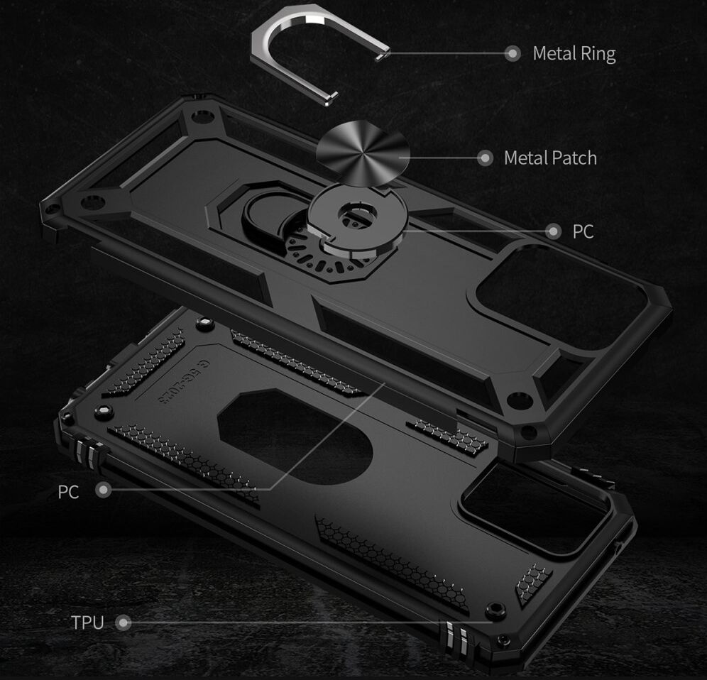 Motorola Moto G 5G (2023) Hoesje met Magnetische Kickstand Ring Zwart afbeelding 6
