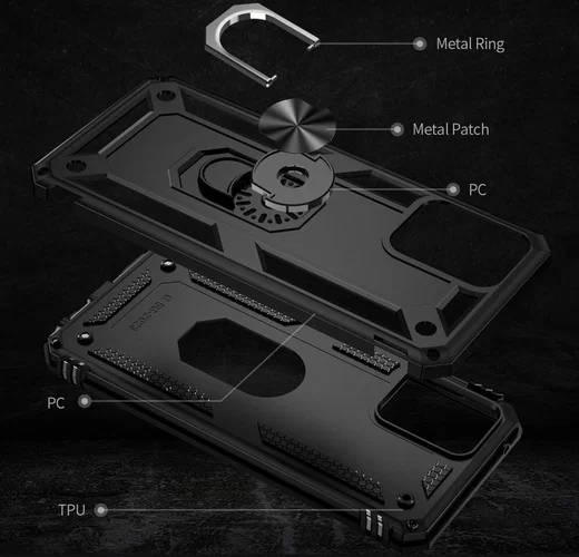 Motorola Moto G 5G (2023) Hoesje met Magnetische Kickstand Ring Zwart afbeelding 6