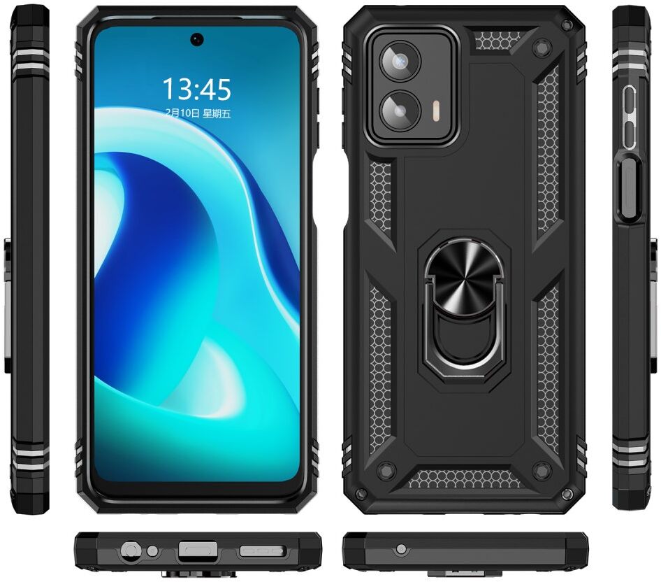 Motorola Moto G 5G (2023) Hoesje met Magnetische Kickstand Ring Zwart afbeelding 7