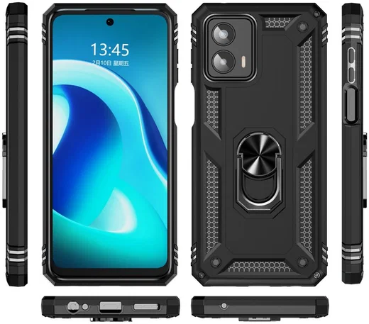 Motorola Moto G 5G (2023) Hoesje met Magnetische Kickstand Ring Zwart afbeelding 7
