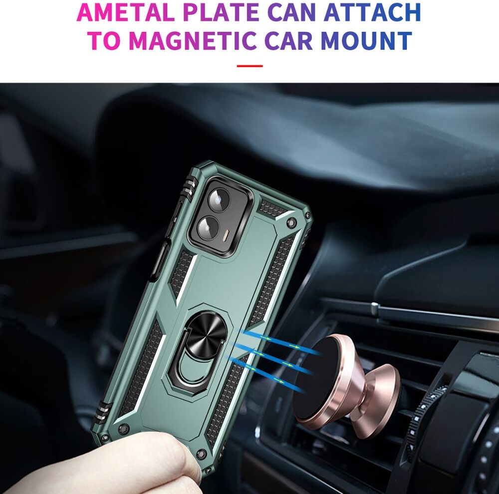 Motorola Moto G 5G (2023) Hoesje met Magnetische Kickstand Ring Groen afbeelding 3