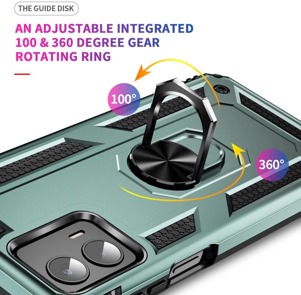 Motorola Moto G 5G (2023) Hoesje met Magnetische Kickstand Ring Groen afbeelding 5