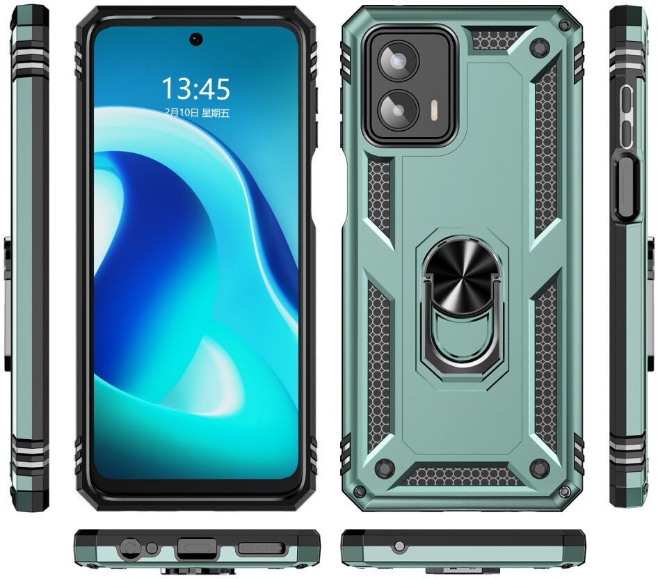 Motorola Moto G 5G (2023) Hoesje met Magnetische Kickstand Ring Groen afbeelding 7