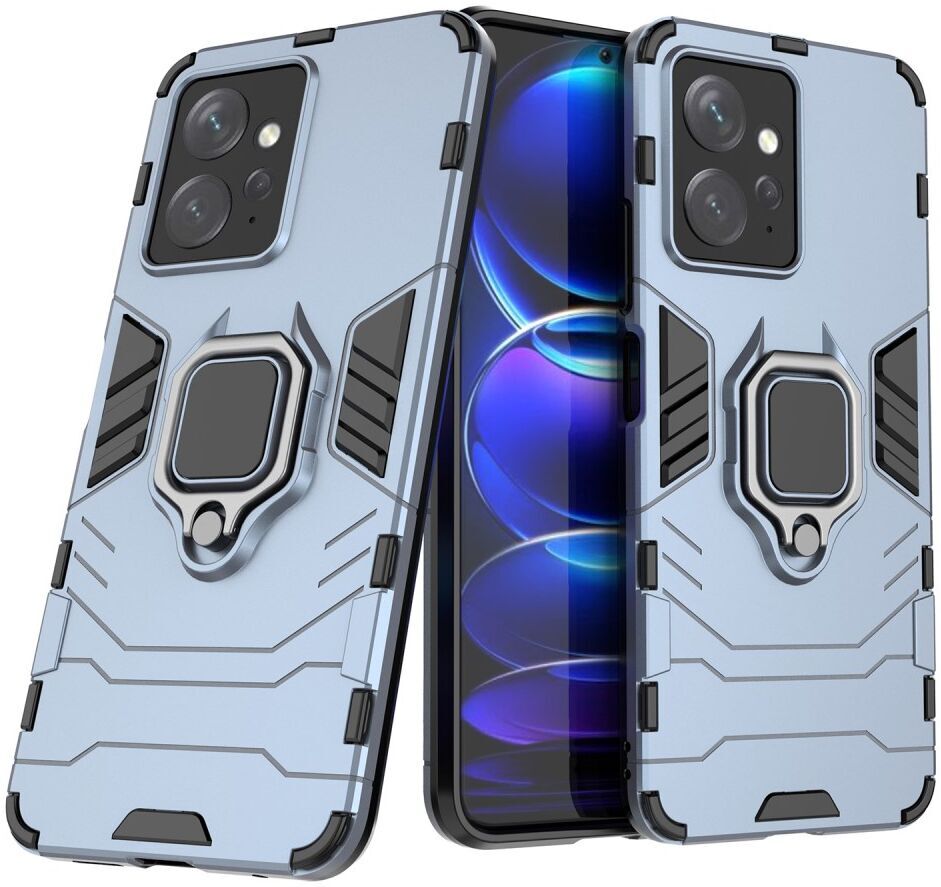 Xiaomi Redmi Note 12 4G Hoesje Magnetische Kickstand Back Cover Blauw afbeelding 2