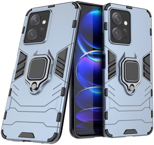 Xiaomi Redmi Note 12 4G Hoesje Magnetische Kickstand Back Cover Blauw afbeelding 2