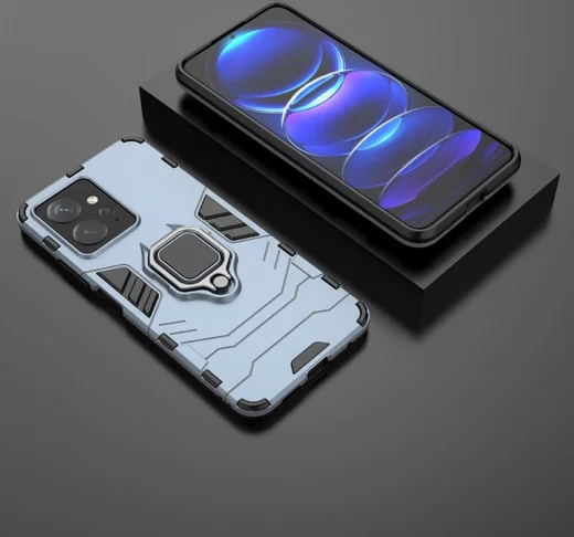 Xiaomi Redmi Note 12 4G Hoesje Magnetische Kickstand Back Cover Blauw afbeelding 4