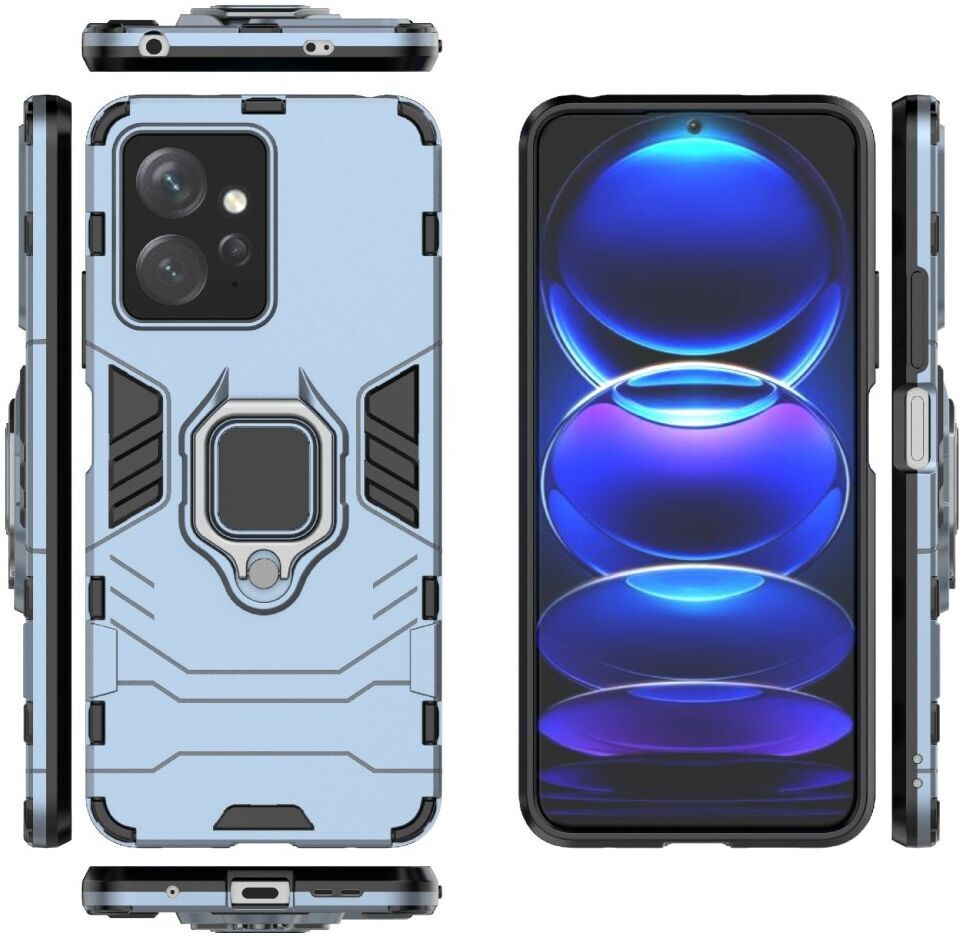 Xiaomi Redmi Note 12 4G Hoesje Magnetische Kickstand Back Cover Blauw afbeelding 6