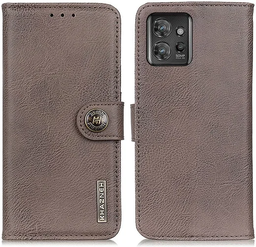 KHAZNEH Motorola Thinkphone Hoesje Portemonnee Book Case Khaki afbeelding 2