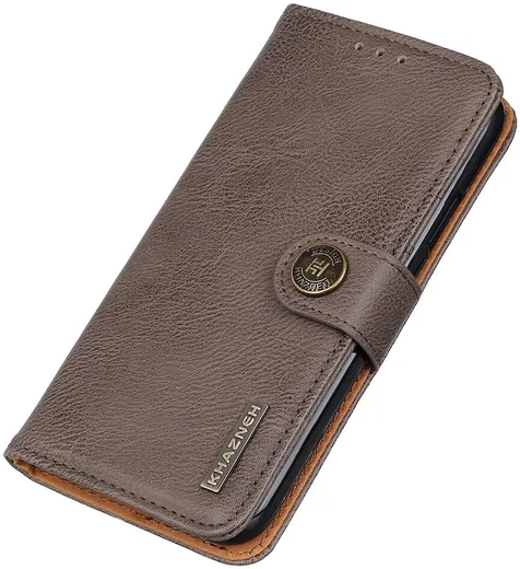 KHAZNEH Motorola Thinkphone Hoesje Portemonnee Book Case Khaki afbeelding 4