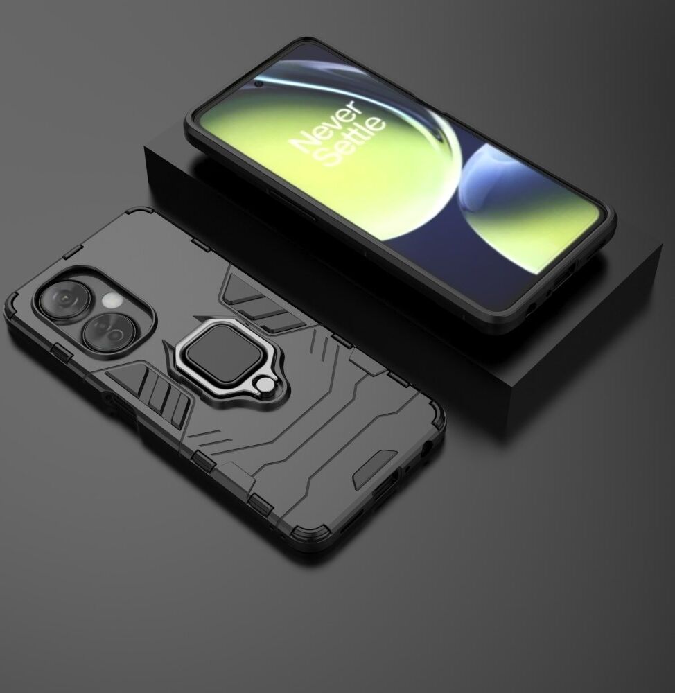 OnePlus Nord CE 3 Lite Hoesje met Magnetische Kickstand Ring Zwart afbeelding 5