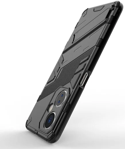 OnePlus Nord CE 3 Lite Hoesje Shockproof Kickstand Back Cover Zwart afbeelding 5