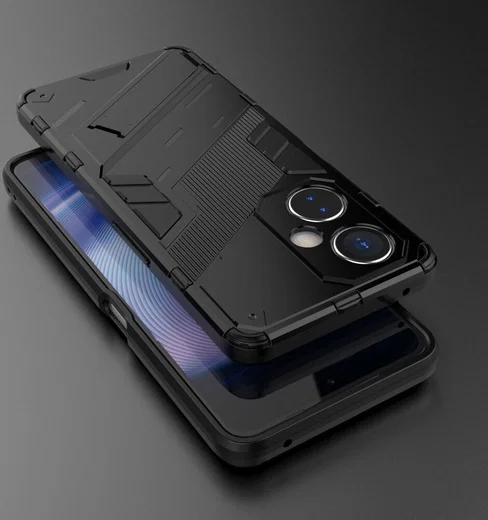 OnePlus Nord CE 3 Lite Hoesje Shockproof Kickstand Back Cover Zwart afbeelding 7