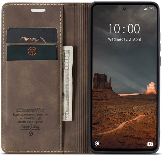 CaseMe 013 Xiaomi Redmi 12C Book Case met Pasjeshouder Coffee afbeelding 1