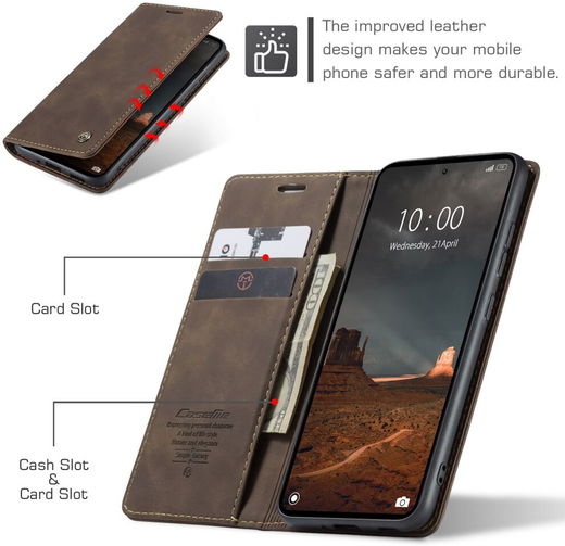 CaseMe 013 Xiaomi Redmi 12C Book Case met Pasjeshouder Coffee afbeelding 7