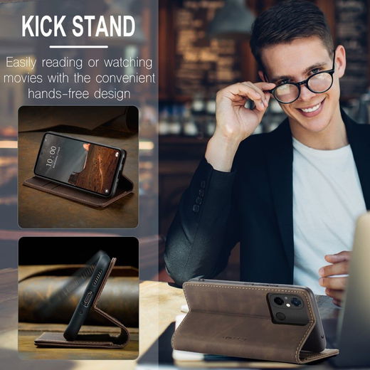 CaseMe 013 Xiaomi Redmi 12C Book Case met Pasjeshouder Coffee afbeelding 5