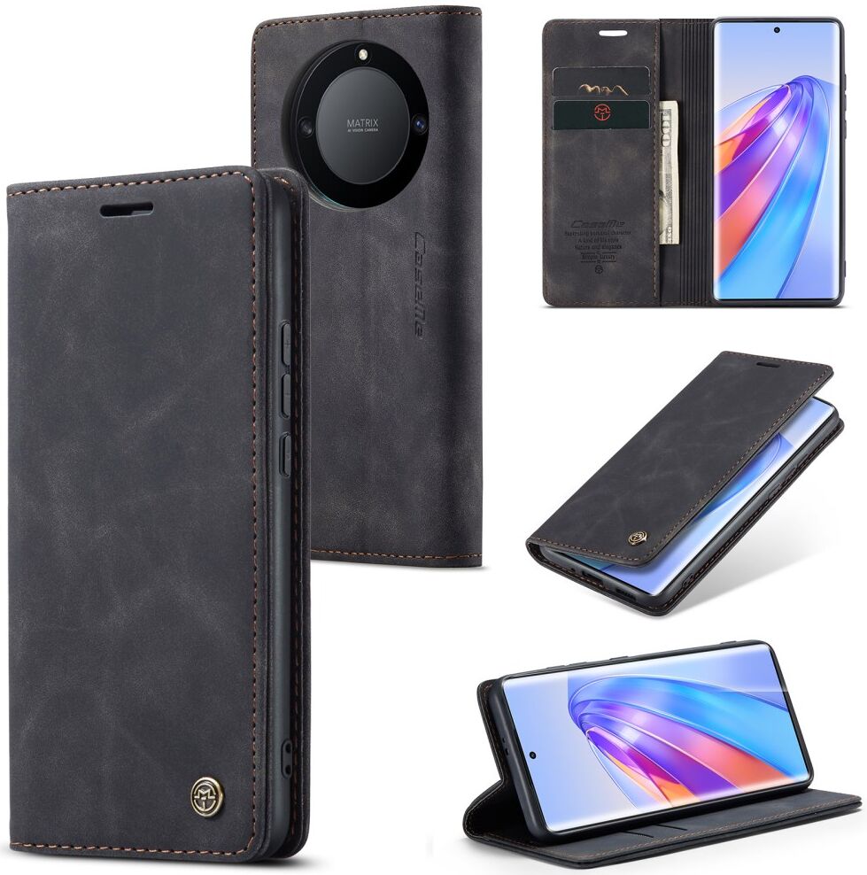 CaseMe 013 Honor Magic5 Lite Hoesje Book Case met Pasjeshouder Zwart afbeelding 9
