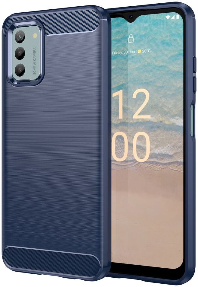 Nokia G22 Hoesje Geborsteld TPU Flexibele Back Cover Blauw afbeelding 1