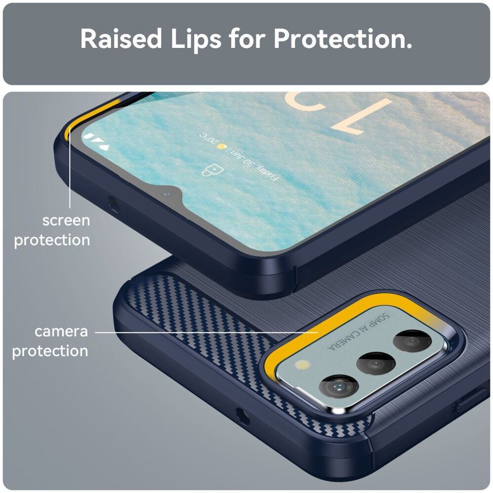 Nokia G22 Hoesje Geborsteld TPU Flexibele Back Cover Blauw afbeelding 7
