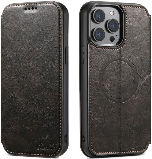 Apple iPhone 13 Pro Hoesje MagSafe Portemonnee Book Case Zwart afbeelding 2