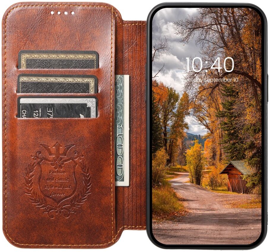 Apple iPhone 13 Pro Hoesje MagSafe Portemonnee Book Case Khaki afbeelding 1