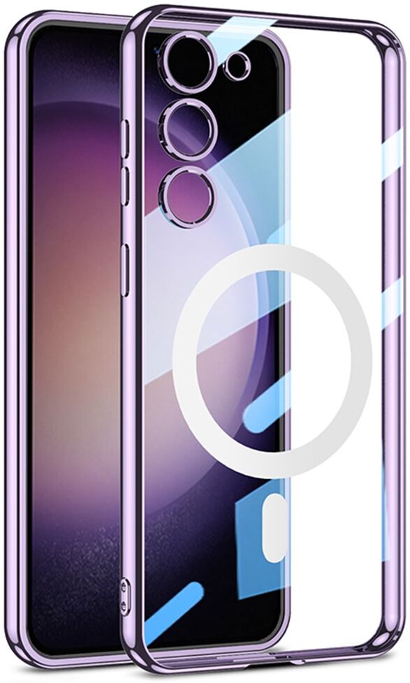 Samsung Galaxy S23 Hoesje MagSafe Back Cover TPU Transparant/Paars afbeelding 1