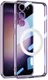 Samsung Galaxy S23 Hoesje MagSafe Back Cover TPU Transparant/Paars afbeelding 1