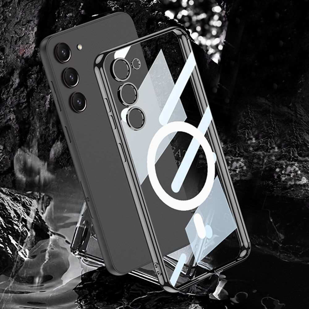 Samsung Galaxy S23 Hoesje MagSafe Back Cover TPU Transparant/Zwart afbeelding 6