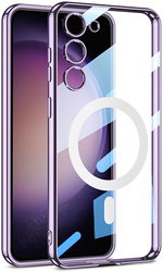 Samsung Galaxy S23 Plus Hoesje MagSafe Back Cover Transparant/Paars afbeelding