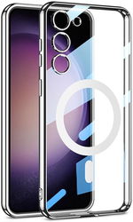 Samsung Galaxy S23 Plus Hoesje MagSafe Back Cover Transparant/Zilver afbeelding