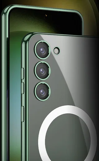 Samsung Galaxy S23 Plus Hoesje MagSafe Back Cover Transparant/Zilver afbeelding 4