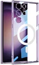 Samsung Galaxy S23 Ultra Hoesje MagSafe Back Cover Transparant/Paars