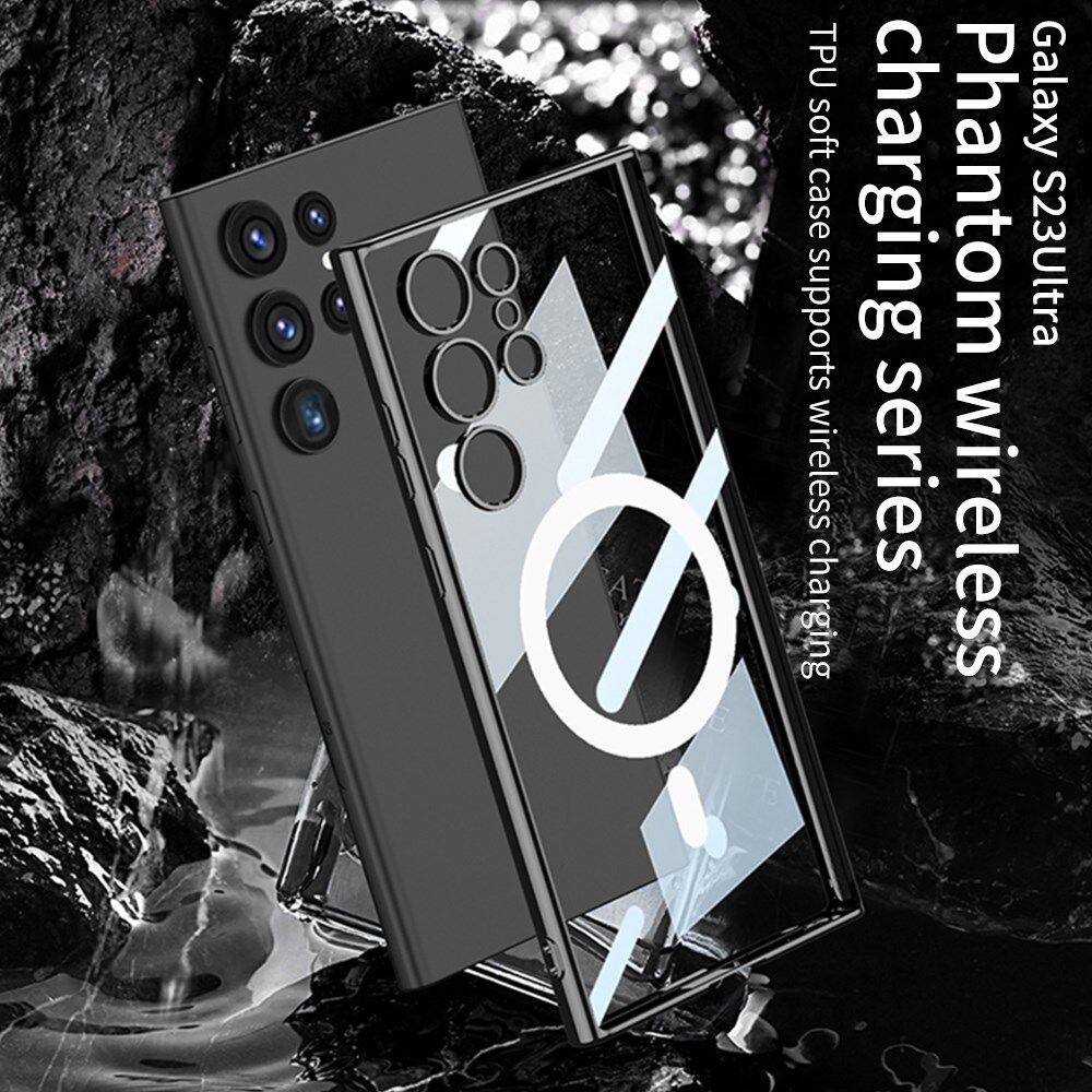 Samsung Galaxy S23 Ultra Hoesje MagSafe Back Cover Transparant/Paars afbeelding 5