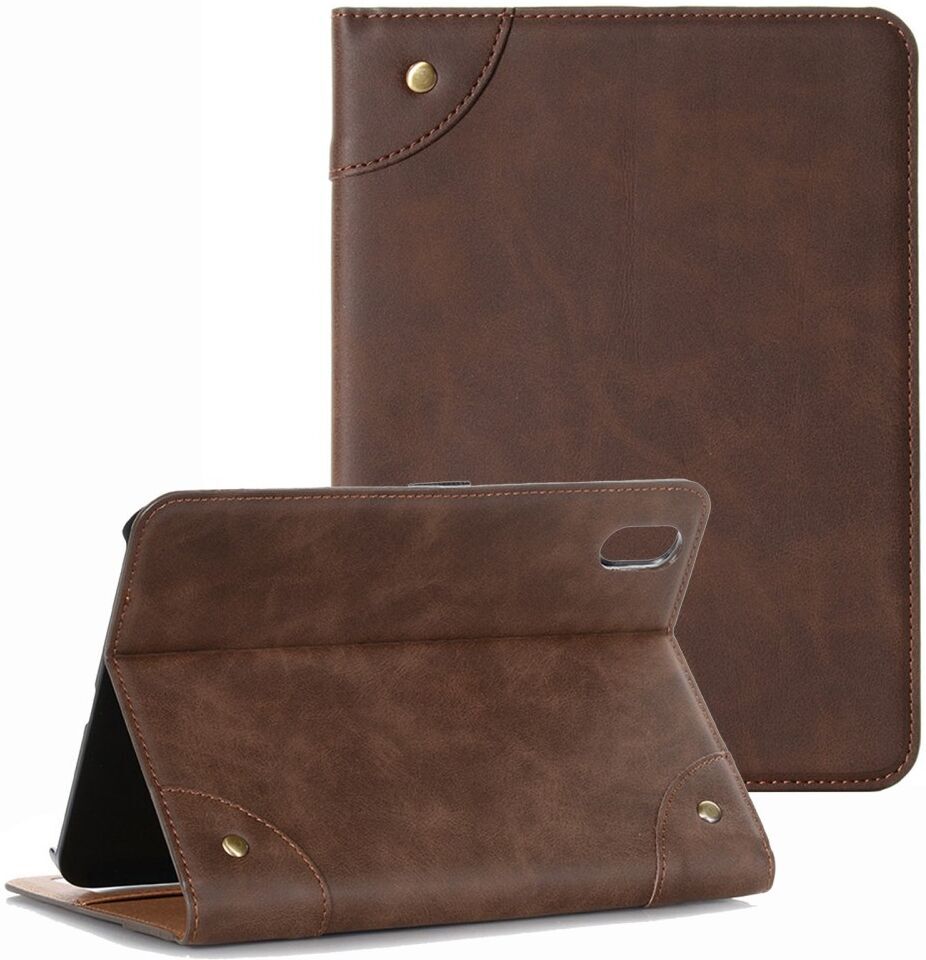 Apple iPad 11 (2025)/10.9 (2022) Hoes Pasjeshouder Book Case met Standaard Bruin afbeelding 1