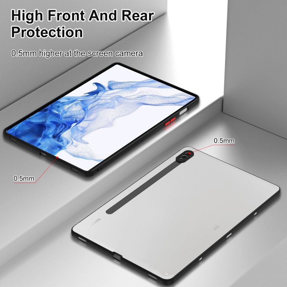 Samsung Galaxy Tab S7 Hoes Matte Back Cover Transparant/Zwart afbeelding 7