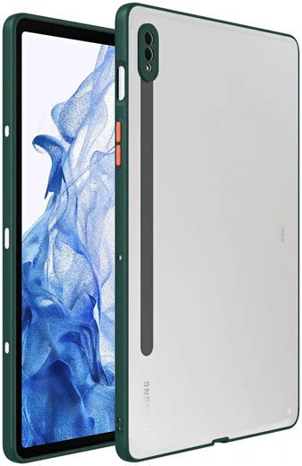 Samsung Galaxy Tab S7 Hoes Matte Back Cover Transparant/Groen afbeelding 1