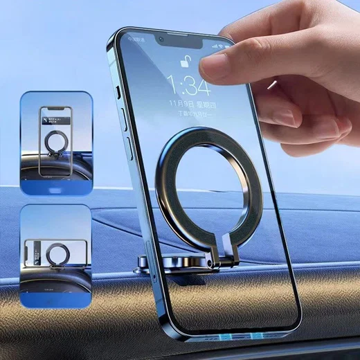 Universele Dashboard MagSafe Ring Telefoonhouder Auto Zwart afbeelding 3