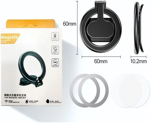 Universele Dashboard MagSafe Ring Telefoonhouder Auto Zwart afbeelding 9